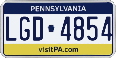 PA license plate LGD4854