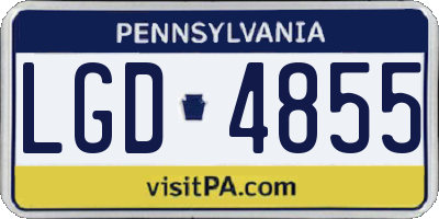 PA license plate LGD4855
