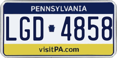PA license plate LGD4858