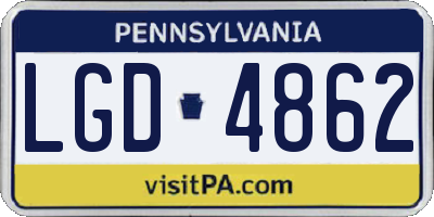 PA license plate LGD4862