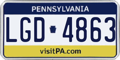 PA license plate LGD4863