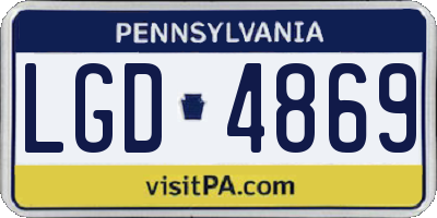 PA license plate LGD4869