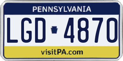 PA license plate LGD4870