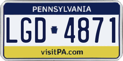 PA license plate LGD4871