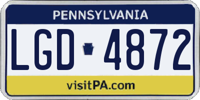 PA license plate LGD4872