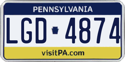 PA license plate LGD4874