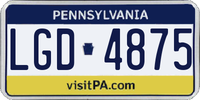 PA license plate LGD4875