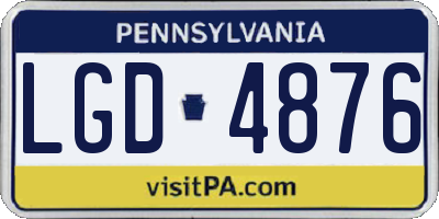 PA license plate LGD4876