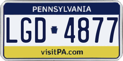 PA license plate LGD4877
