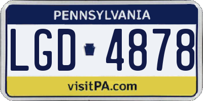 PA license plate LGD4878