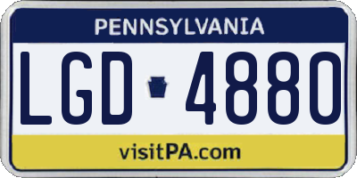PA license plate LGD4880