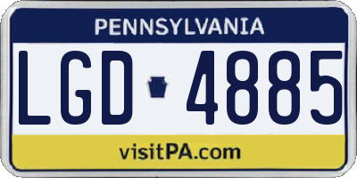 PA license plate LGD4885