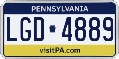 PA license plate LGD4889
