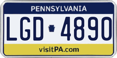 PA license plate LGD4890