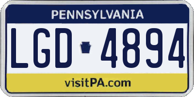 PA license plate LGD4894