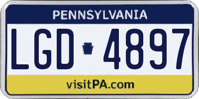 PA license plate LGD4897