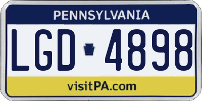 PA license plate LGD4898