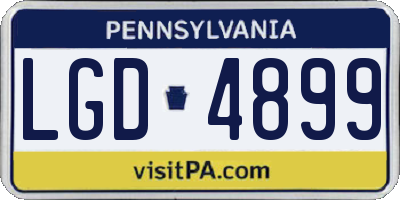 PA license plate LGD4899