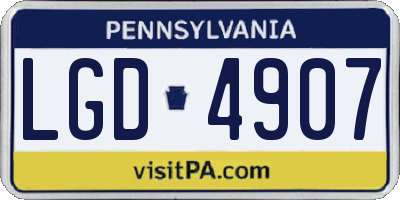 PA license plate LGD4907