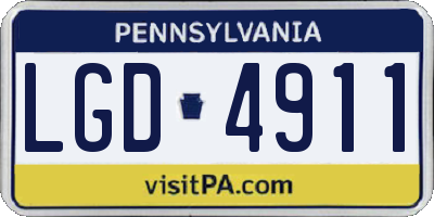 PA license plate LGD4911