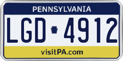 PA license plate LGD4912