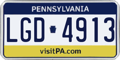 PA license plate LGD4913
