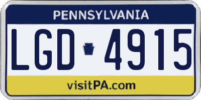 PA license plate LGD4915