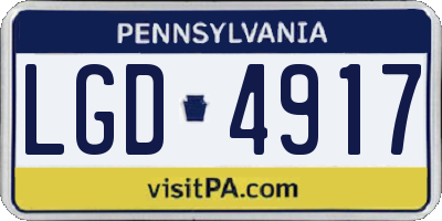 PA license plate LGD4917
