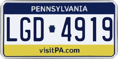 PA license plate LGD4919