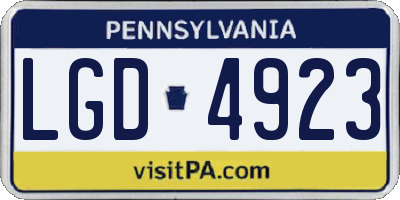 PA license plate LGD4923