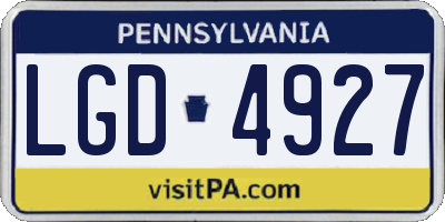 PA license plate LGD4927