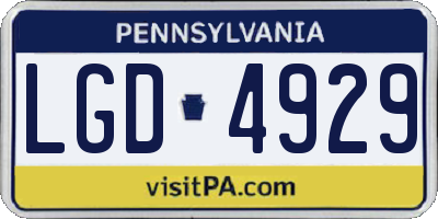 PA license plate LGD4929
