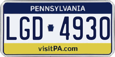 PA license plate LGD4930