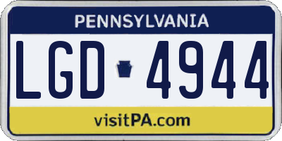 PA license plate LGD4944