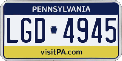 PA license plate LGD4945