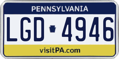 PA license plate LGD4946