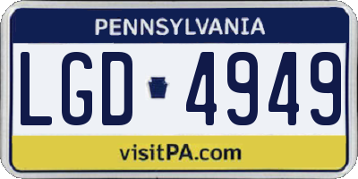 PA license plate LGD4949