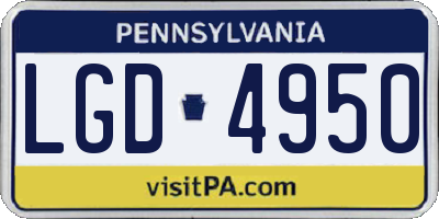 PA license plate LGD4950