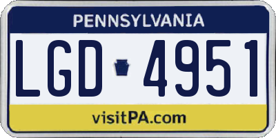 PA license plate LGD4951