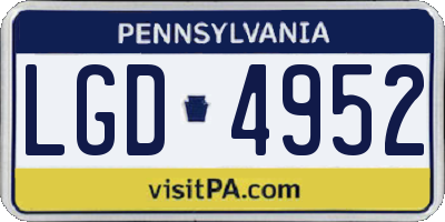 PA license plate LGD4952