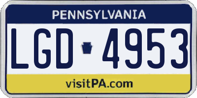PA license plate LGD4953