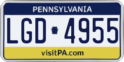 PA license plate LGD4955