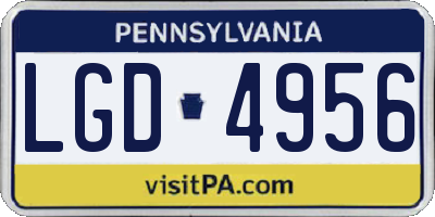 PA license plate LGD4956