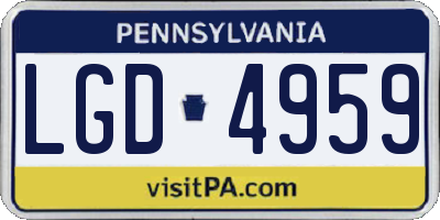 PA license plate LGD4959