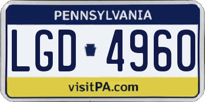 PA license plate LGD4960