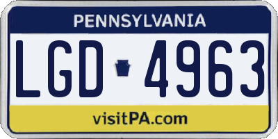 PA license plate LGD4963