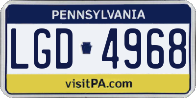 PA license plate LGD4968