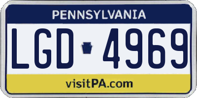 PA license plate LGD4969
