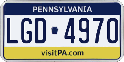 PA license plate LGD4970