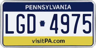 PA license plate LGD4975